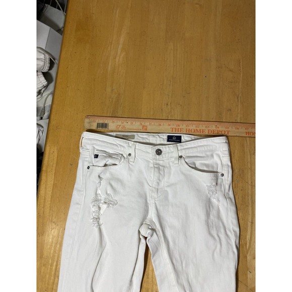 AG Adriano Goldschmied The Stilt Cigarette Womens 26R Low Rise white Jeans - Picture 6 of 10